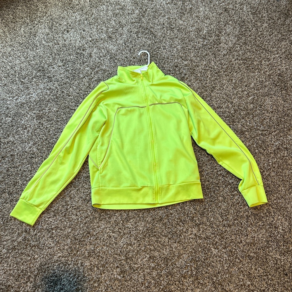 Fashion Nova Neon Green Track Suit Jacket